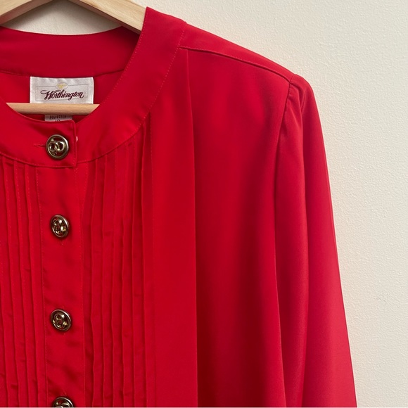 Worthington Vintage Red Blouse - Picture 7 of 14